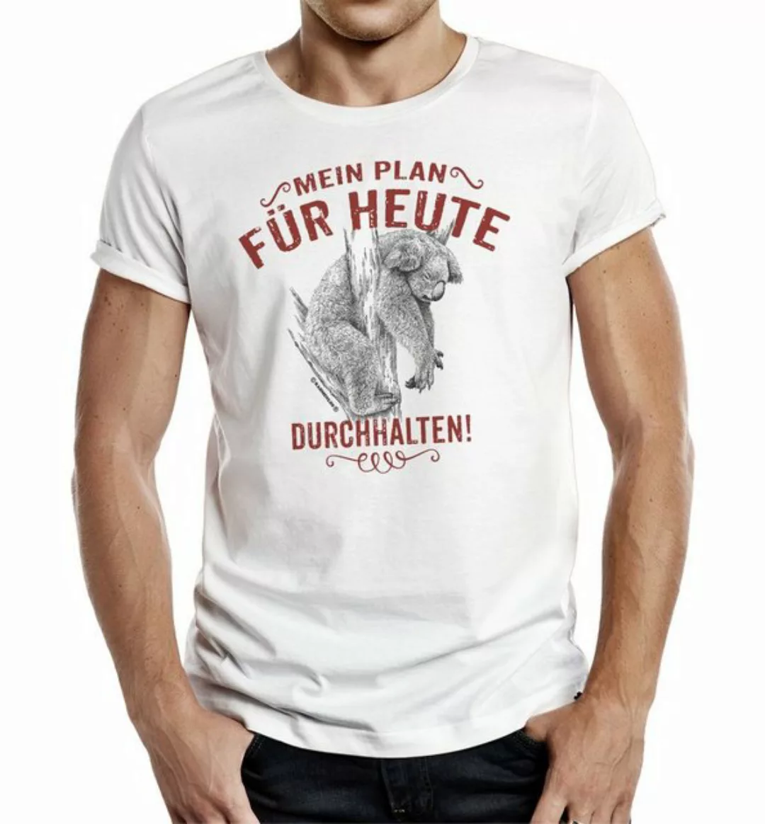 RAHMENLOS® T-Shirt Geschenkidee - Mein Plan für Heute: Durchhalten günstig online kaufen