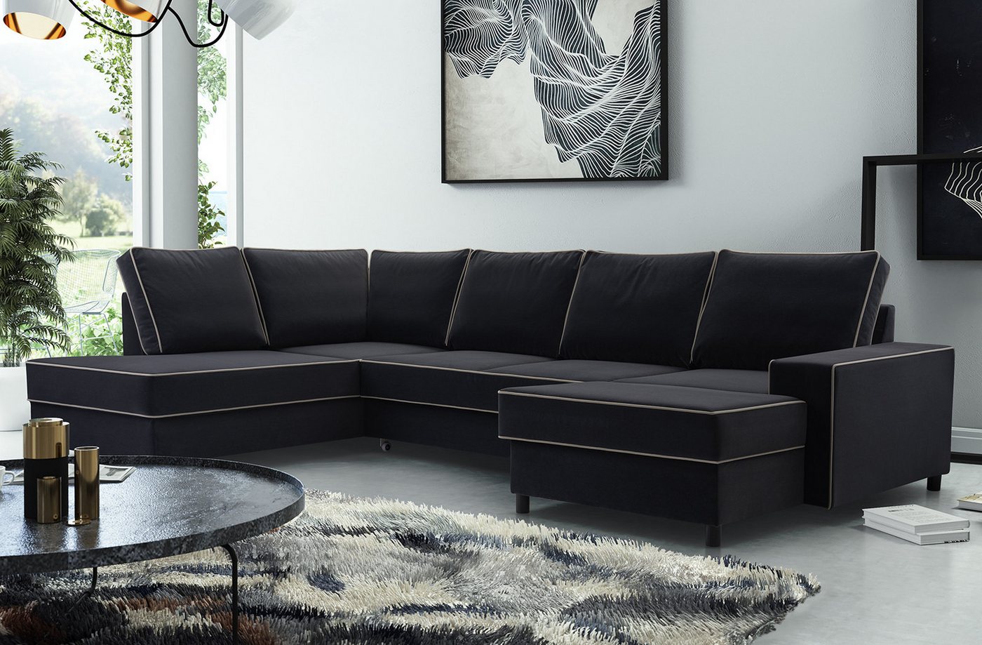 ALTDECOR Wohnlandschaft OXA, Couch mit Schlaffunktion, Wohnzimmer - Wohnlan günstig online kaufen