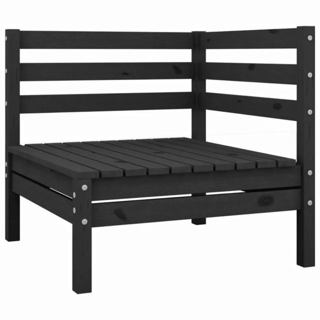 furnicato Ecksofa Garten-Schwarz Massivholz Kiefer, 1 Teile günstig online kaufen