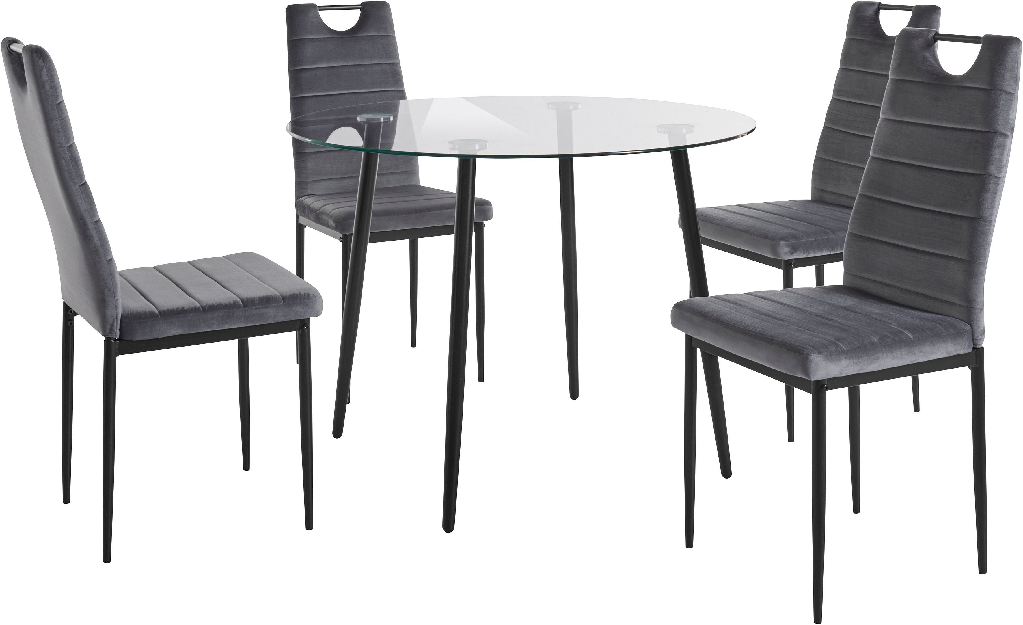 INOSIGN Essgruppe, (Set, 5-tlg), runder Glastisch, günstig online kaufen