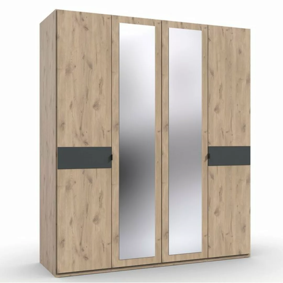 Lomadox Kleiderschrank BRADFORD-43 4 Türen, 180 cm breit, Eiche mit Graphit günstig online kaufen