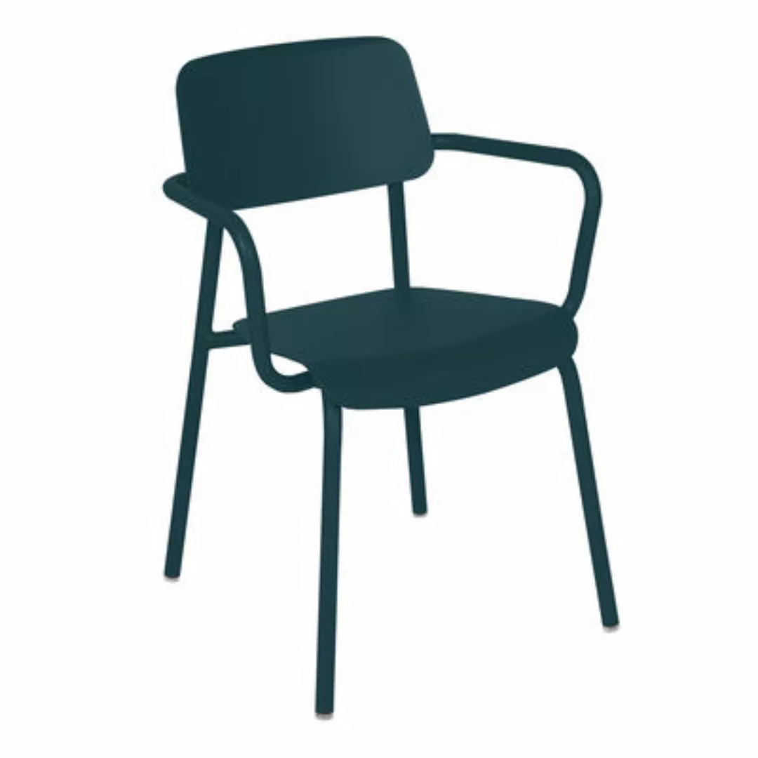 Stapelbarer Sessel Studie metall blau / Aluminium - Fermob - Blau günstig online kaufen