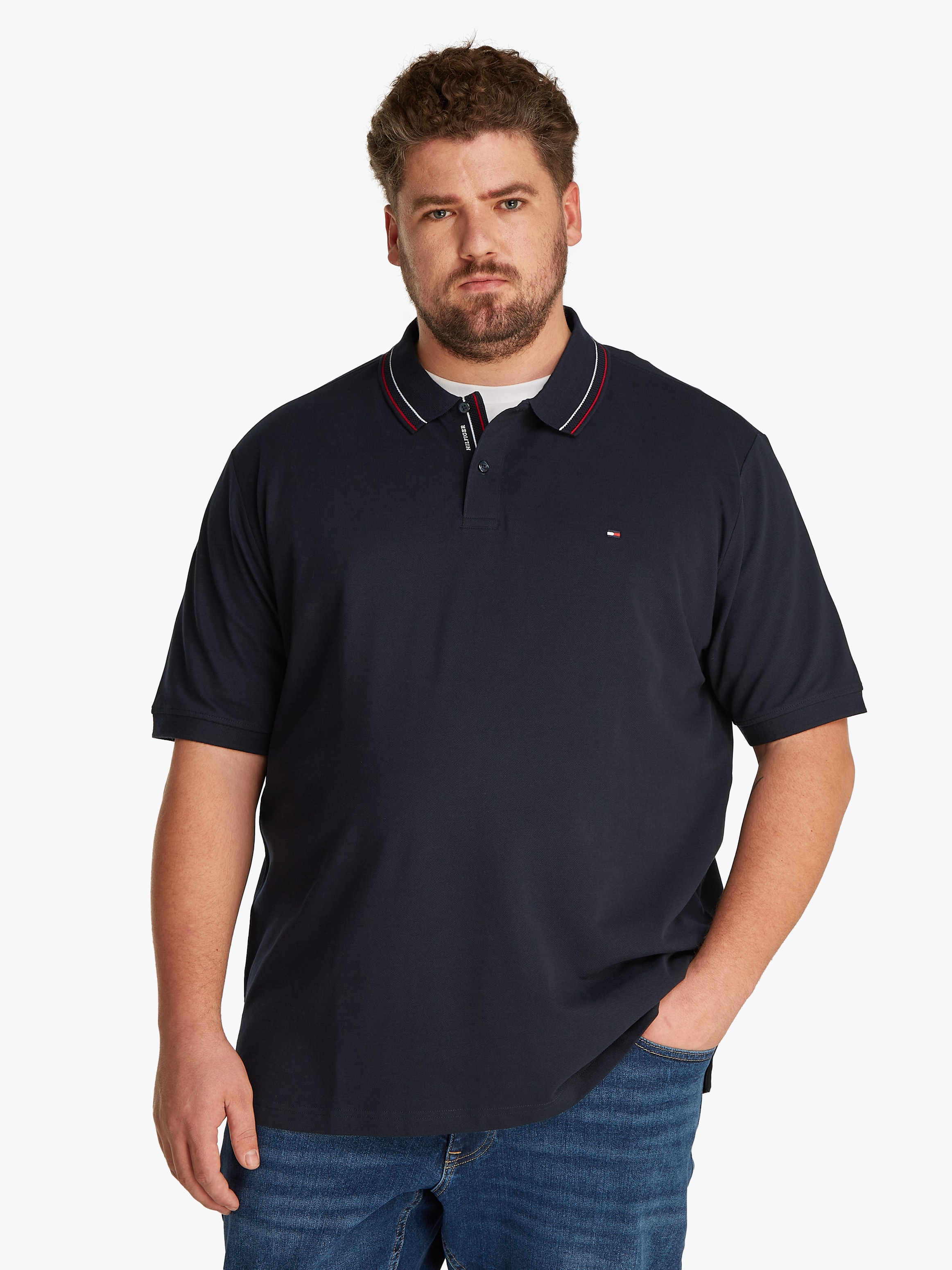 Tommy Hilfiger Big & Tall Poloshirt "BT-PLACKET INTEREST REG POLO-B", Große günstig online kaufen