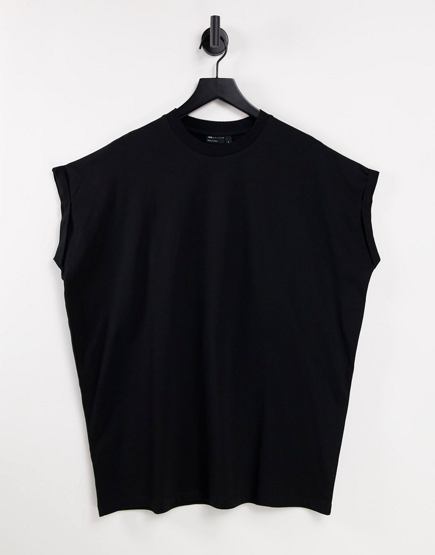 ASOS DESIGN – Übergroßes, langes T-Shirt mit Rundhalsausschnitt und Rollärm günstig online kaufen