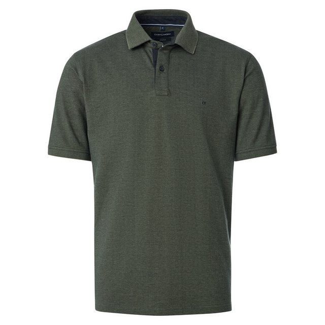 CASAMODA Poloshirt Große Größen Herren Stretch-Poloshirt dunkelgrün melange günstig online kaufen