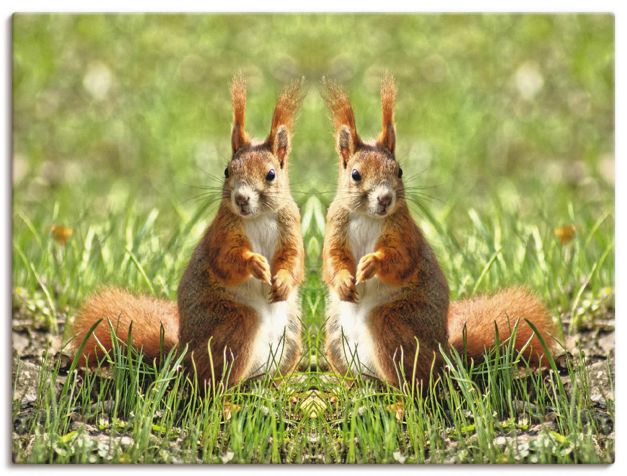 Artland Wandbild »Rote Eichhörnchen Zwillinge«, Wildtiere, (1 St.) günstig online kaufen