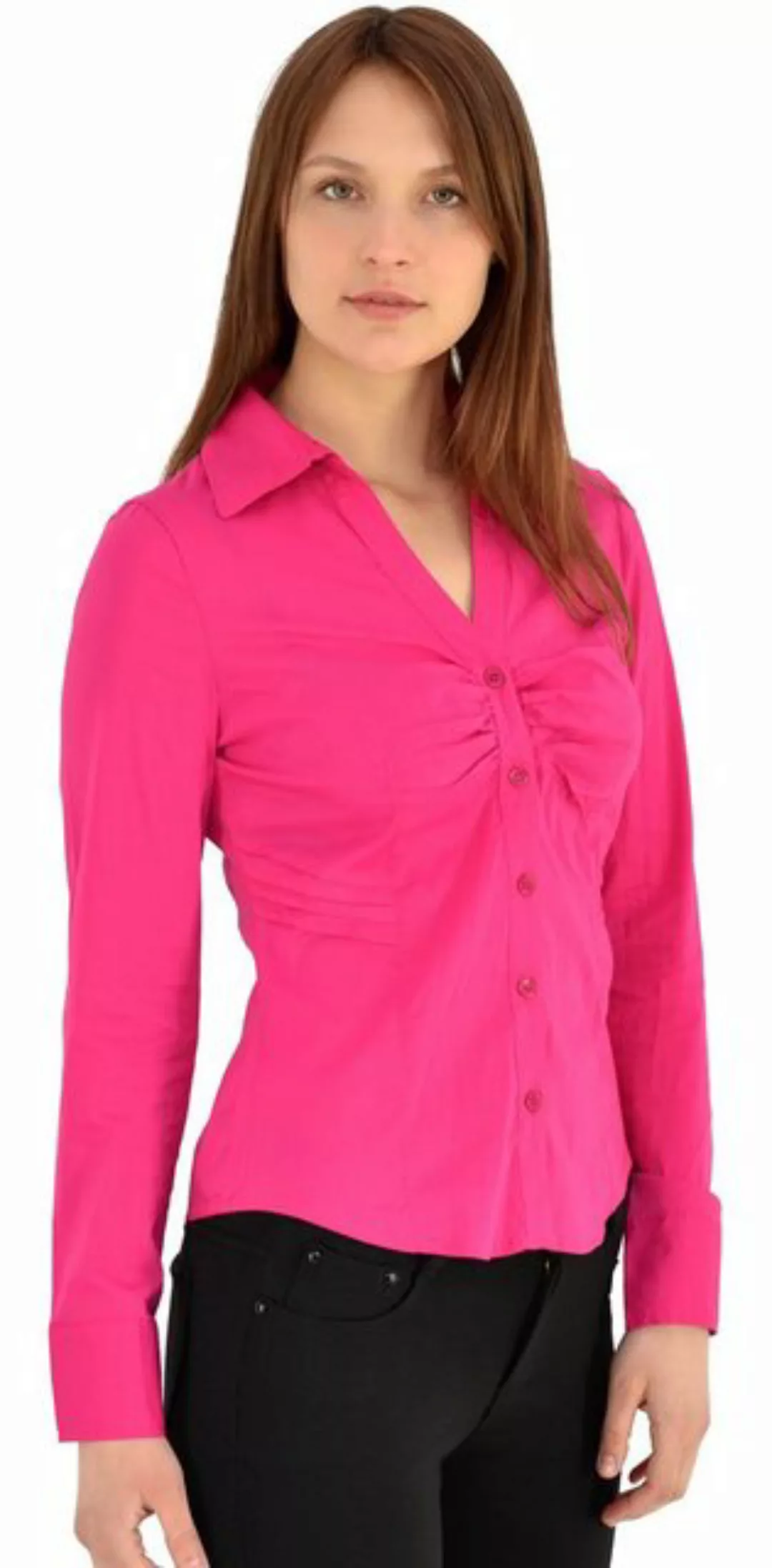 ESRA Langarmbluse Damen Bluse Langarm Damen Bluse langarm Hemdbluse Longblu günstig online kaufen