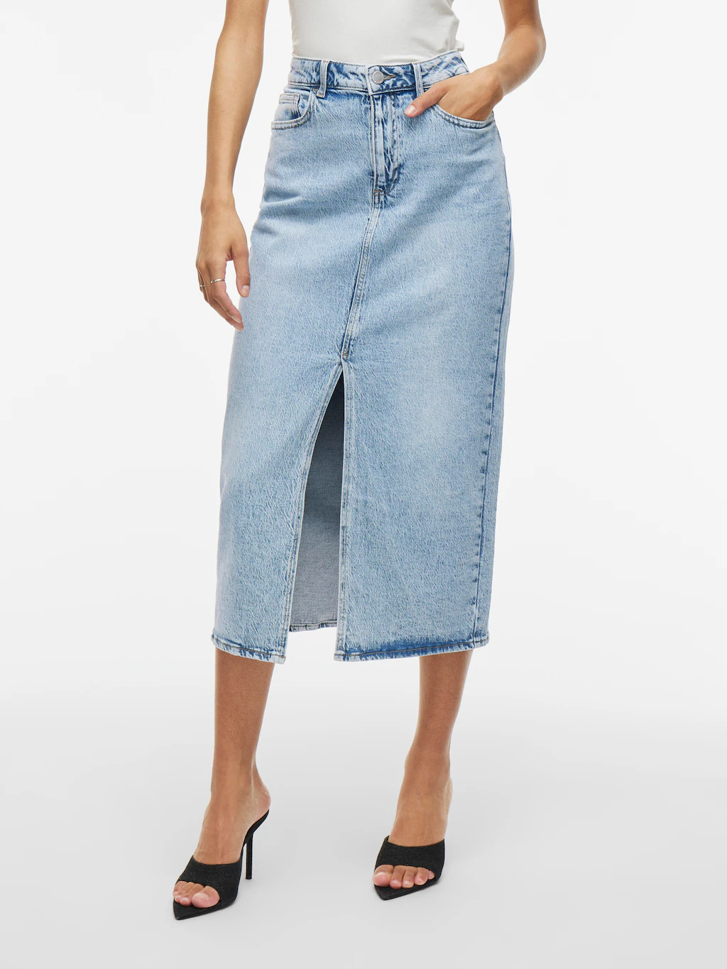 Vila Jeansrock "VIJAF HW MIDI DENIM SKIRT-NOOS" günstig online kaufen