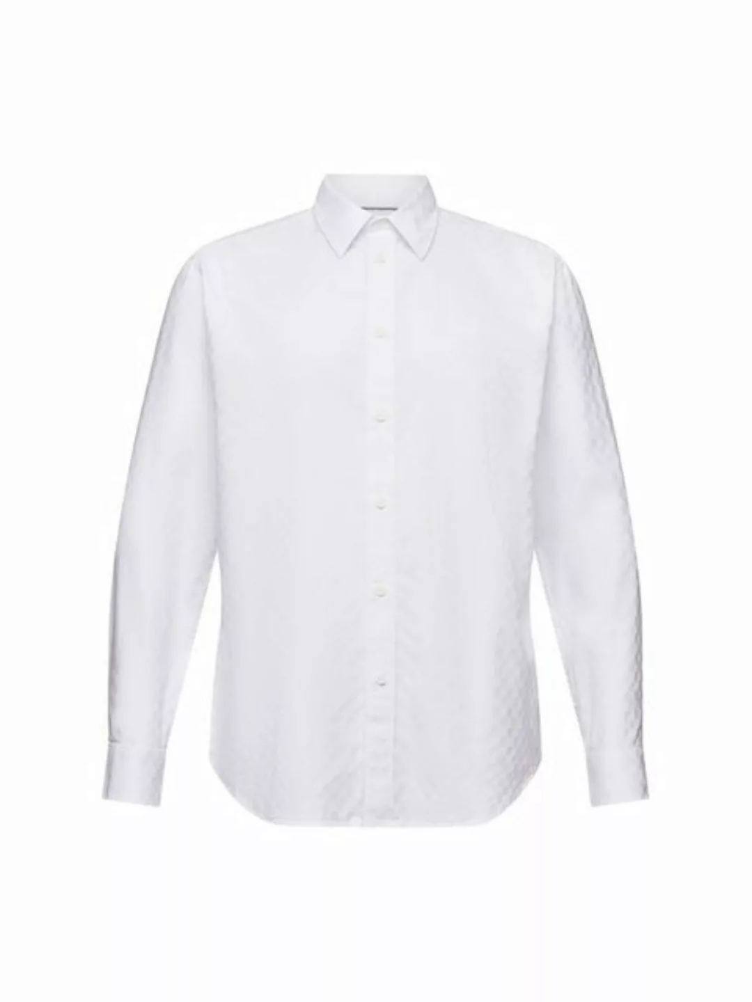 Esprit Langarmhemd Schmal geschnittenes Twill-Hemd mit Muster günstig online kaufen