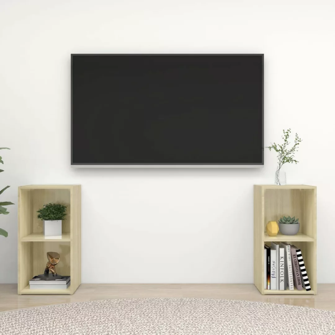 Tv-schrenke 2 Stk. Sonoma-eiche 72x35x36,5 Cm Spanplatte günstig online kaufen
