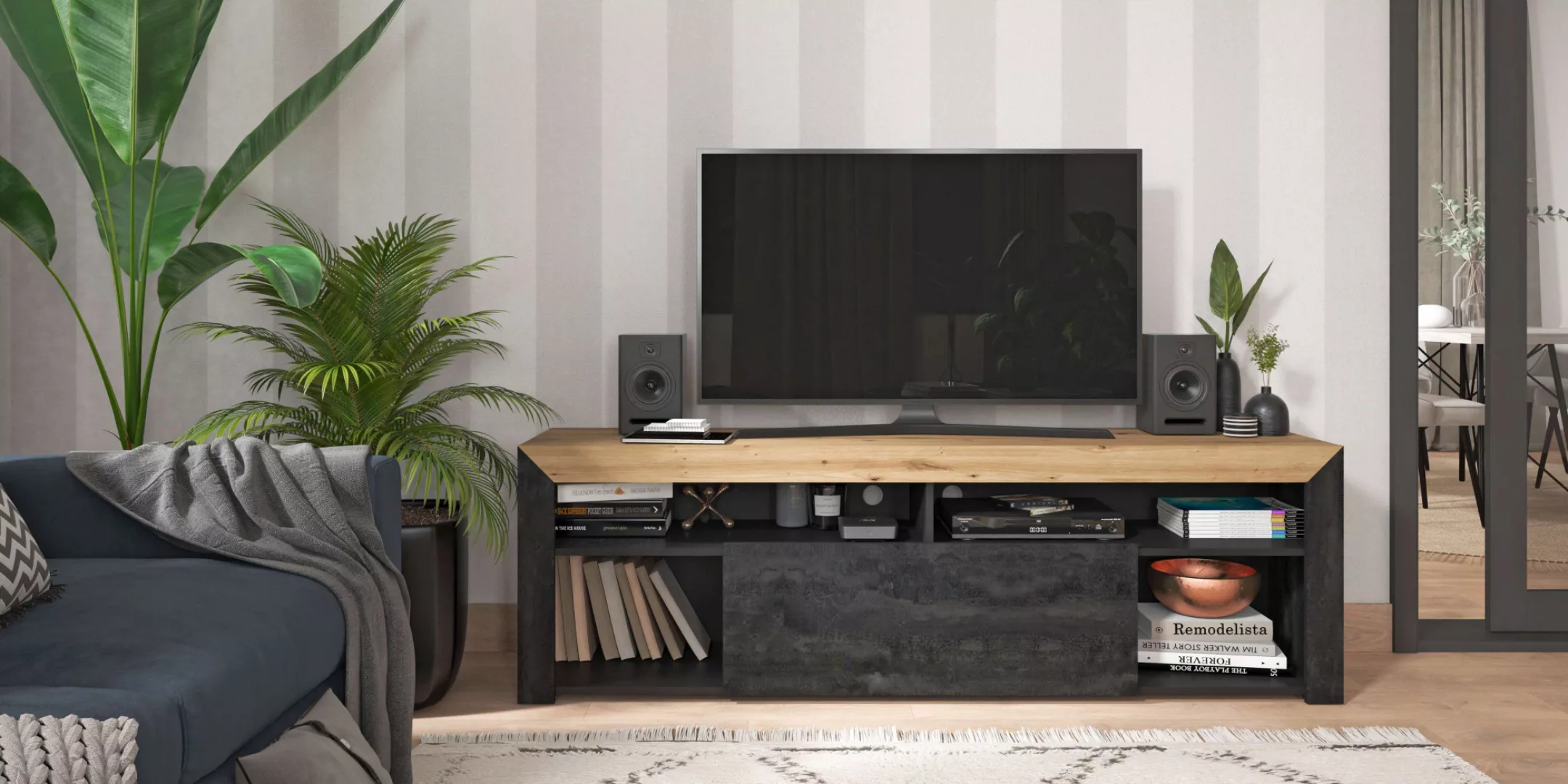 Home affaire TV-Board "Almeida", Modernes Design, Breite 180 cm günstig online kaufen