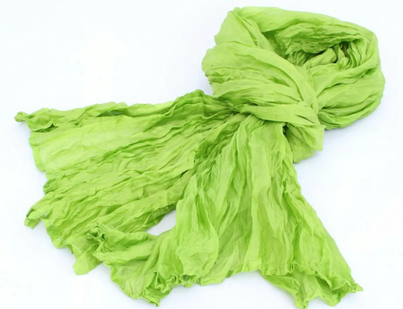 Seidenschal Crinkle Grün günstig online kaufen