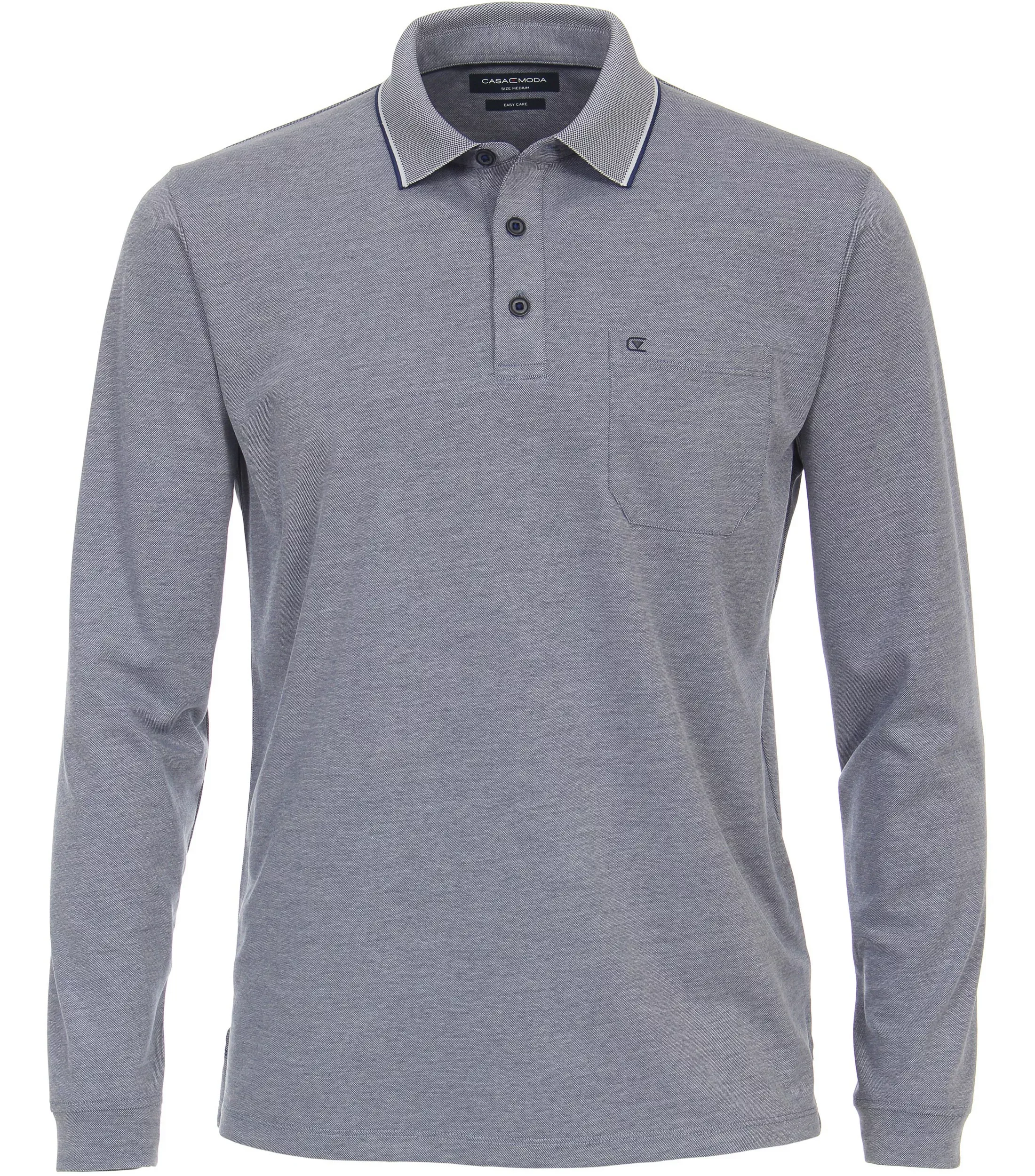 CASAMODA Langarm-Poloshirt "CASAMODA Polo-Shirt Langarm uni" günstig online kaufen