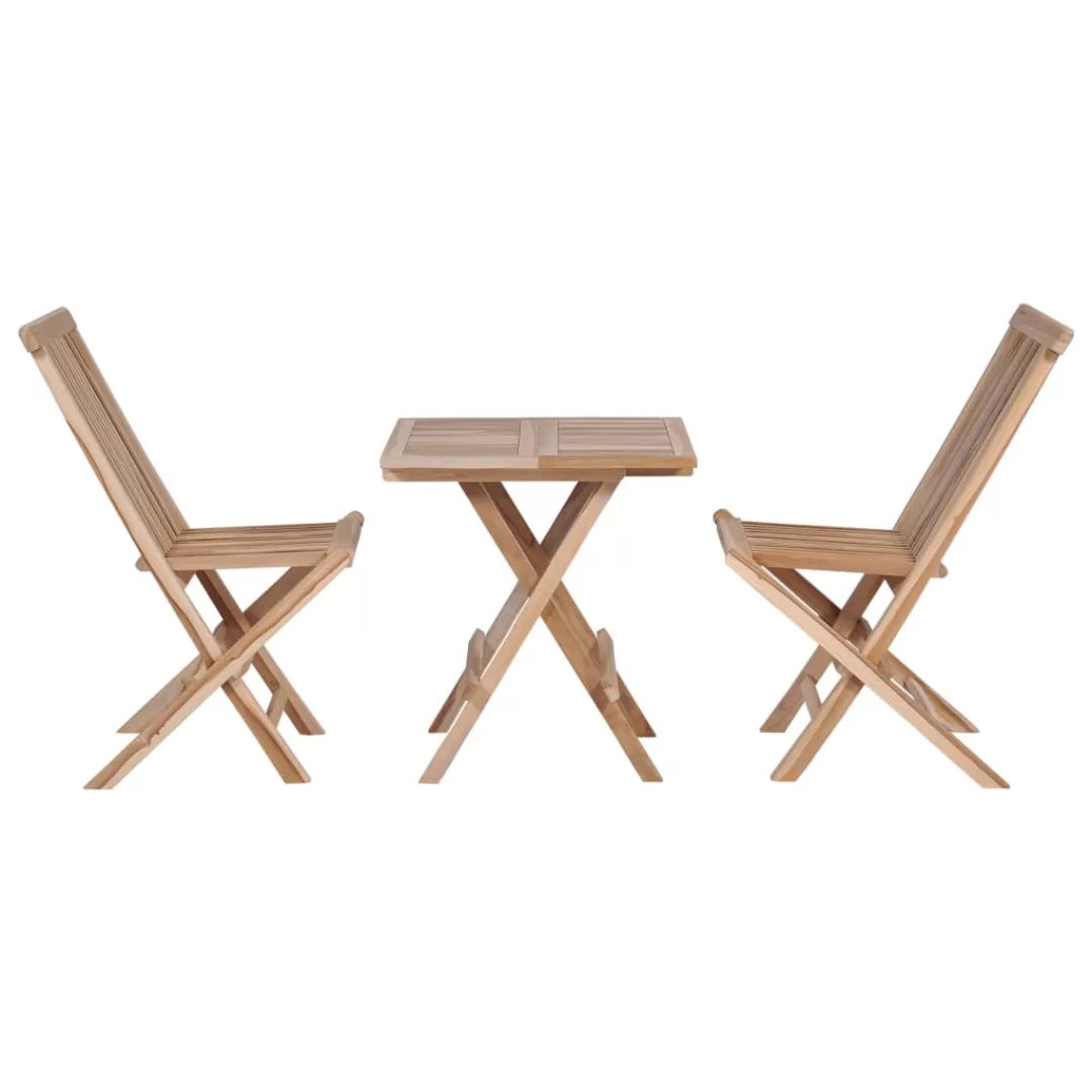 3-tlg. Bistro-set Klappbar Massivholz Teak günstig online kaufen