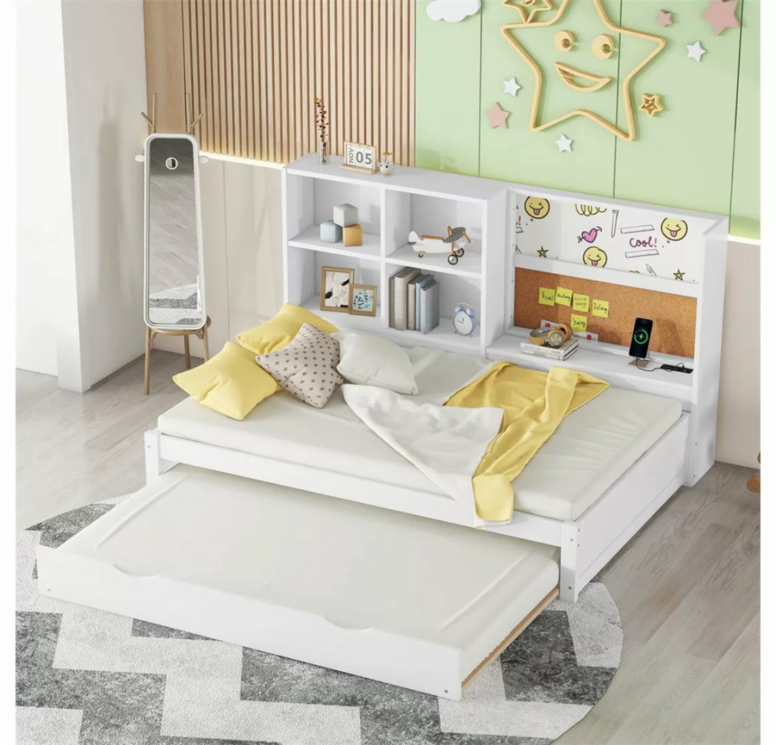 XDeer Jugendbett 90*200cm Schlafsofa mit ausziehbarem Bett, usb-Ladeanschlu günstig online kaufen