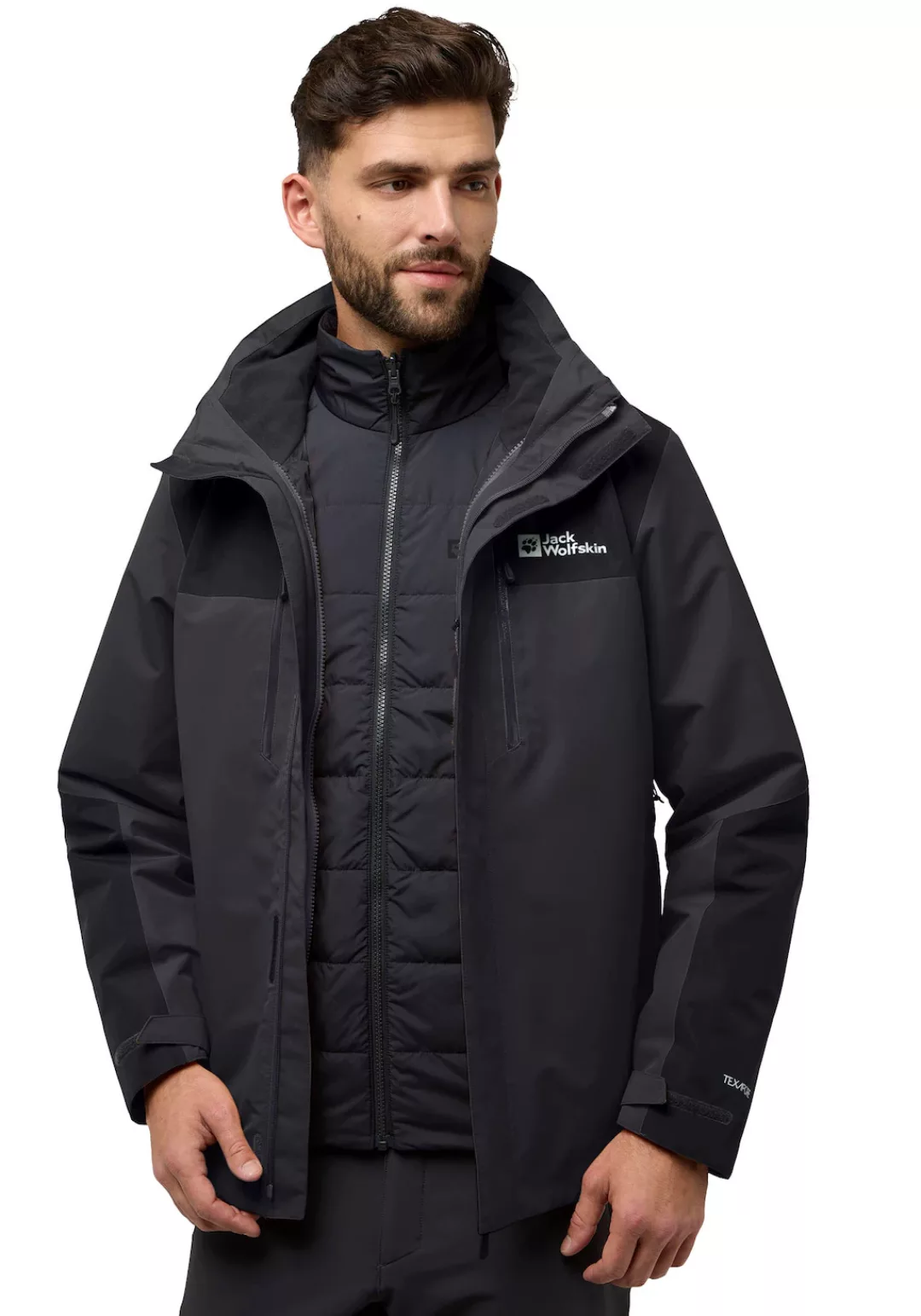 Jack Wolfskin 3-in-1-Funktionsjacke "JASPER 3IN1 JKT M", mit Kapuze, 3in1, günstig online kaufen