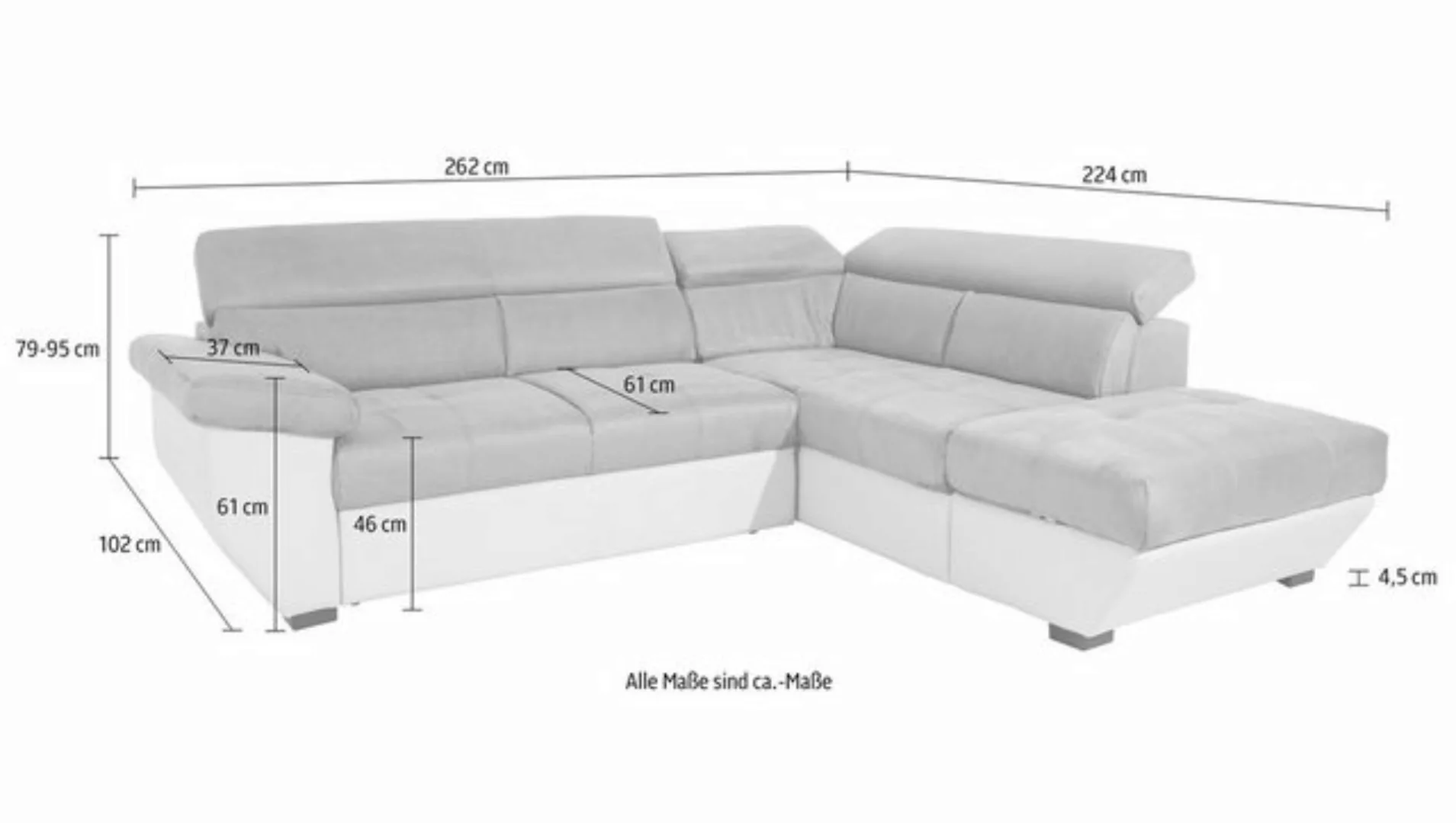 COTTA Polstergarnitur Speedway, (Set), Set: bestehend aus Ecksofa und Hocke günstig online kaufen