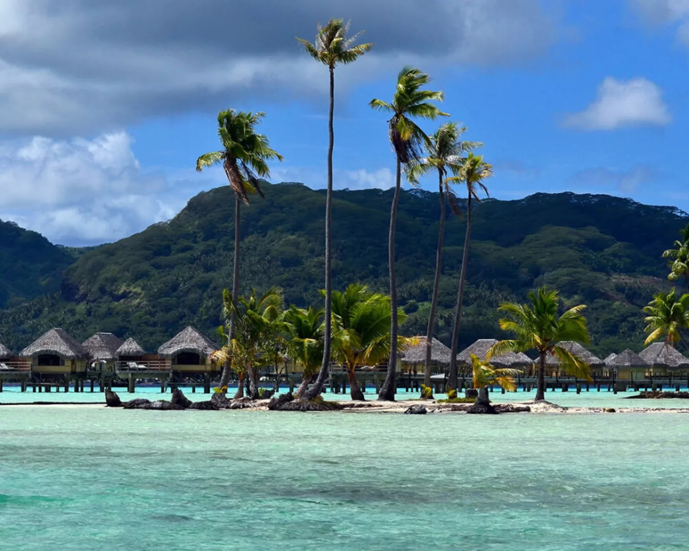 Fototapete "Lagune Tahiti" 4,00x2,50 m / Glattvlies Perlmutt günstig online kaufen