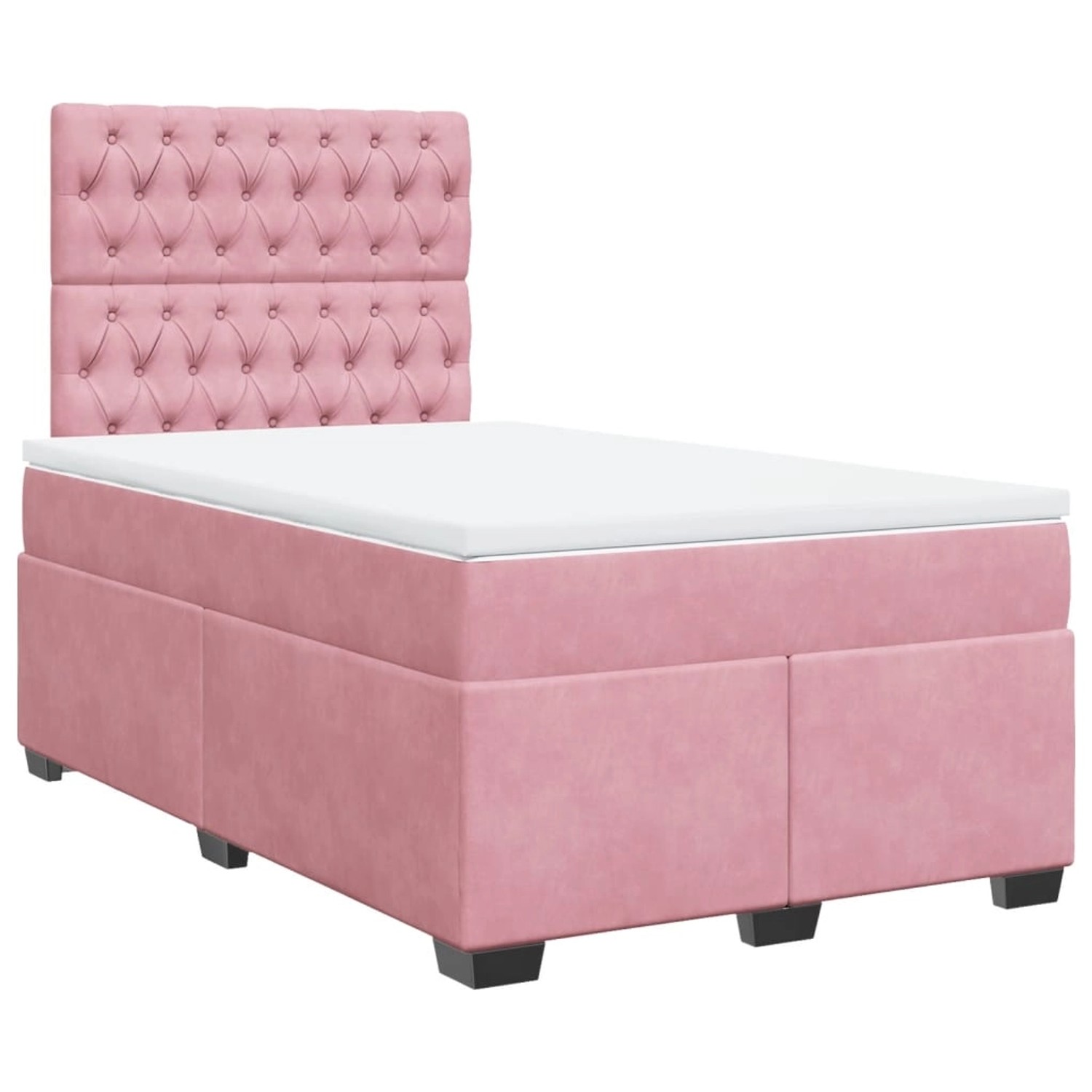 vidaXL Boxspringbett, Boxspringbett mit Matratze Rosa 120x200 cm Samt günstig online kaufen