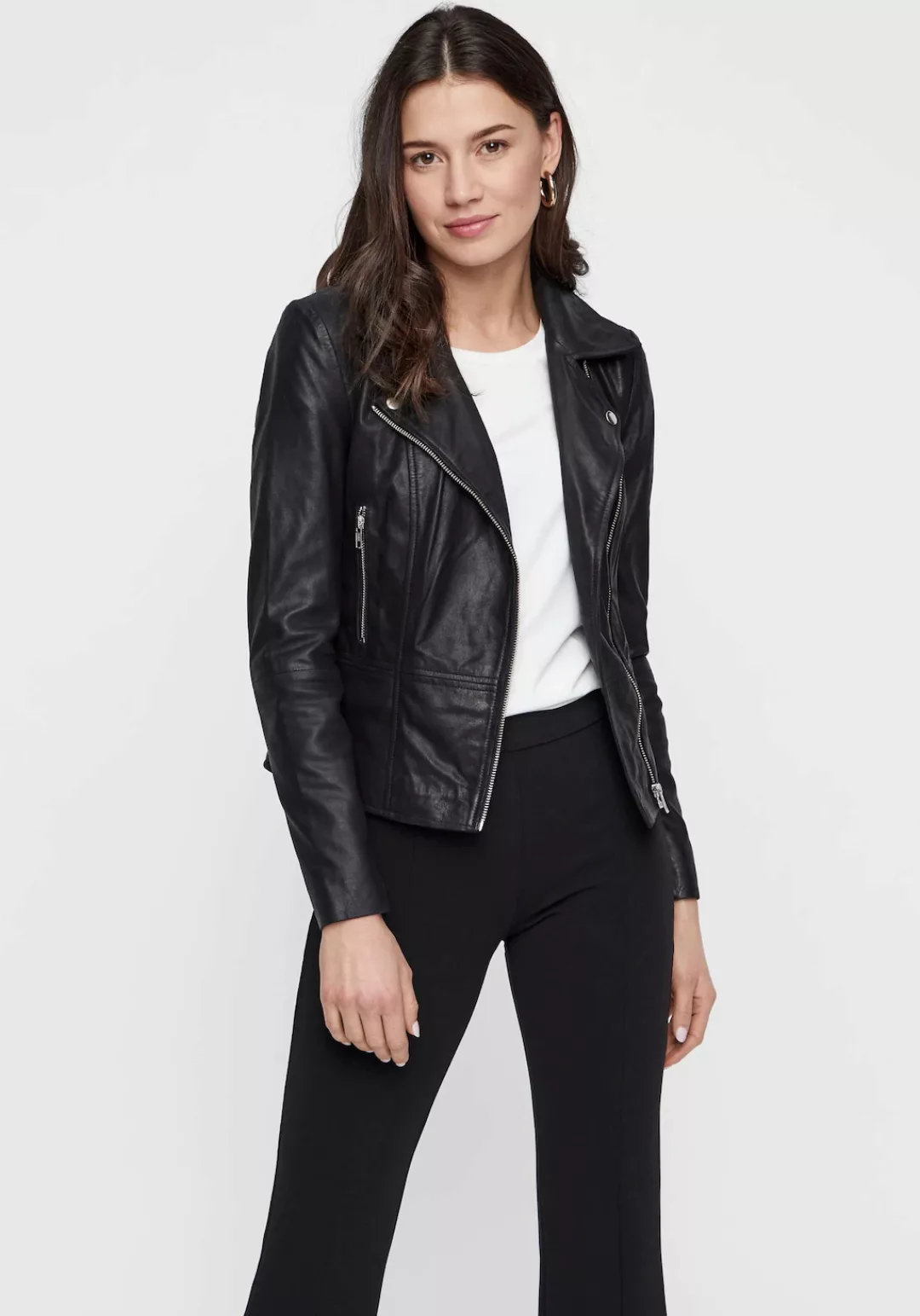 Y.A.S Lederjacke "YASSOPHIE LEATHER JACKET", mit Biker Details günstig online kaufen