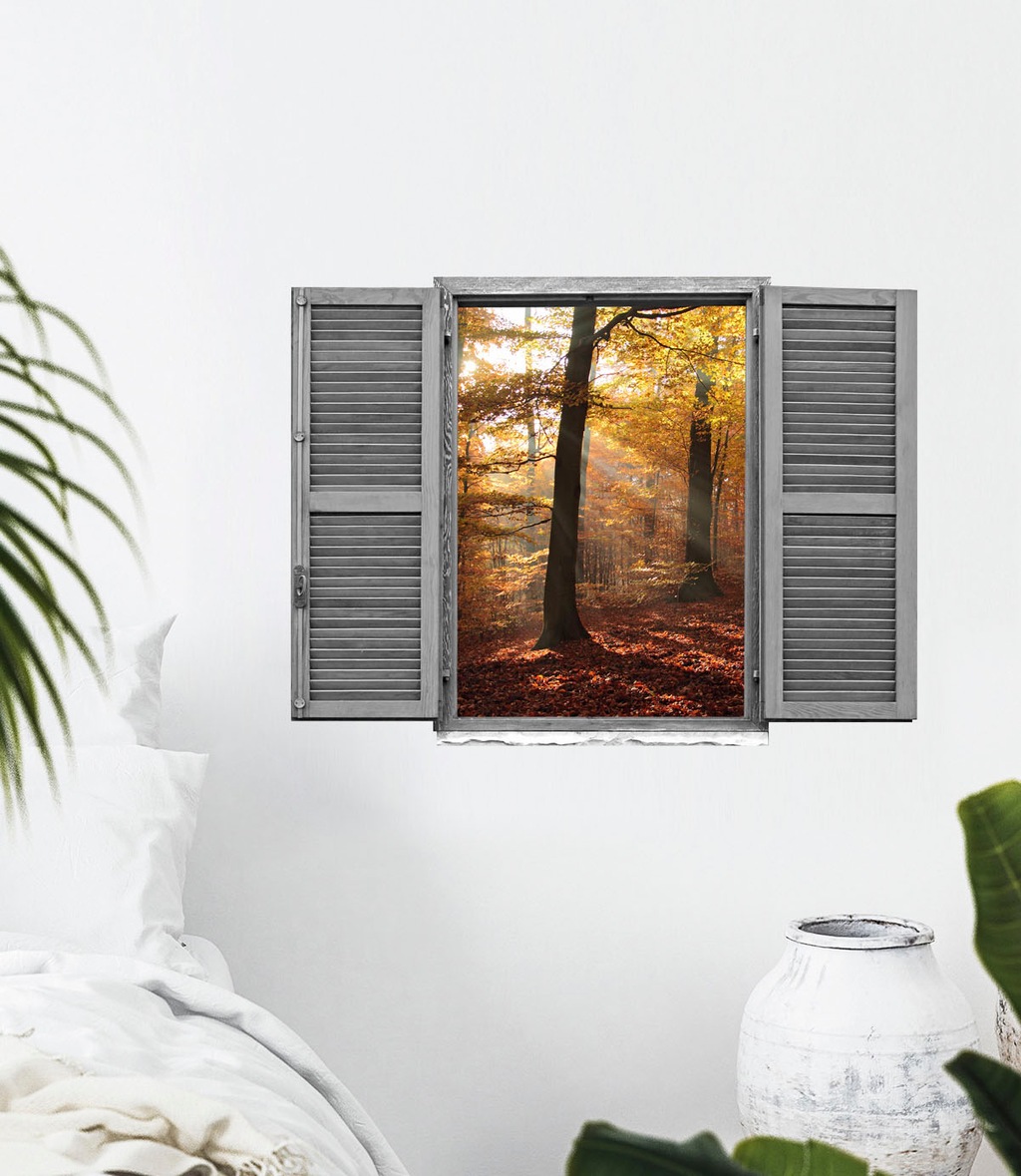 queence Wandtattoo "Wald im Herbst", (1 St.), Wandsticker, Wandbild, selbst günstig online kaufen