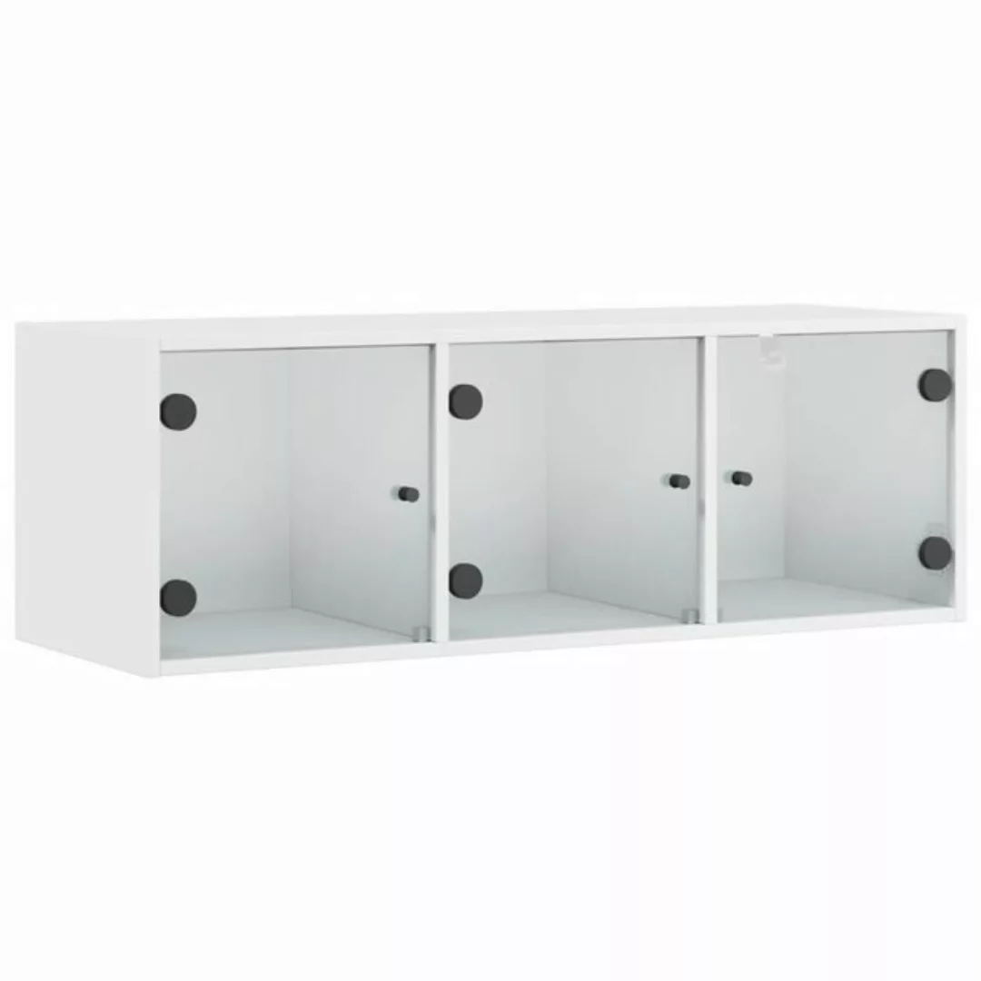 vidaXL Glashängeschrank Wandschrank mit Glastüren Weiß 102x37x35 cm (1-St) günstig online kaufen