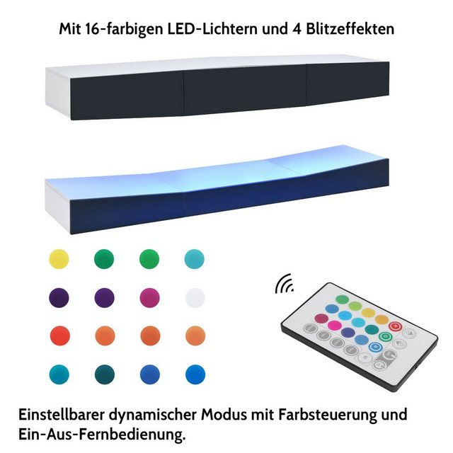 WISHDOR TV-Schrank LED TV Lowboard,Wandmontierter,TV-Ständer (Wand befestig günstig online kaufen