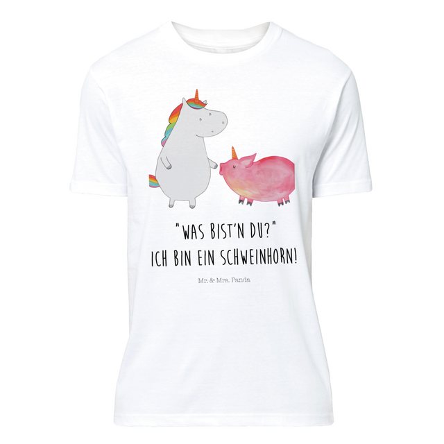 Mr. & Mrs. Panda T-Shirt Einhorn + Schweinhorn - Weiß - Geschenk, Einhorn D günstig online kaufen