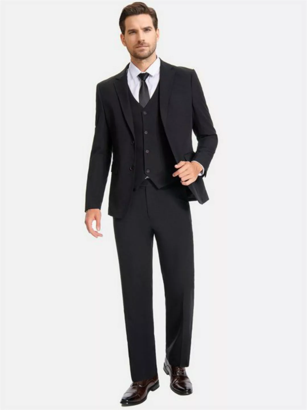 Allthemen Anzug (3 tlg, Sakko & Weste & Hose) Herren Businessanzug Slim Fit günstig online kaufen