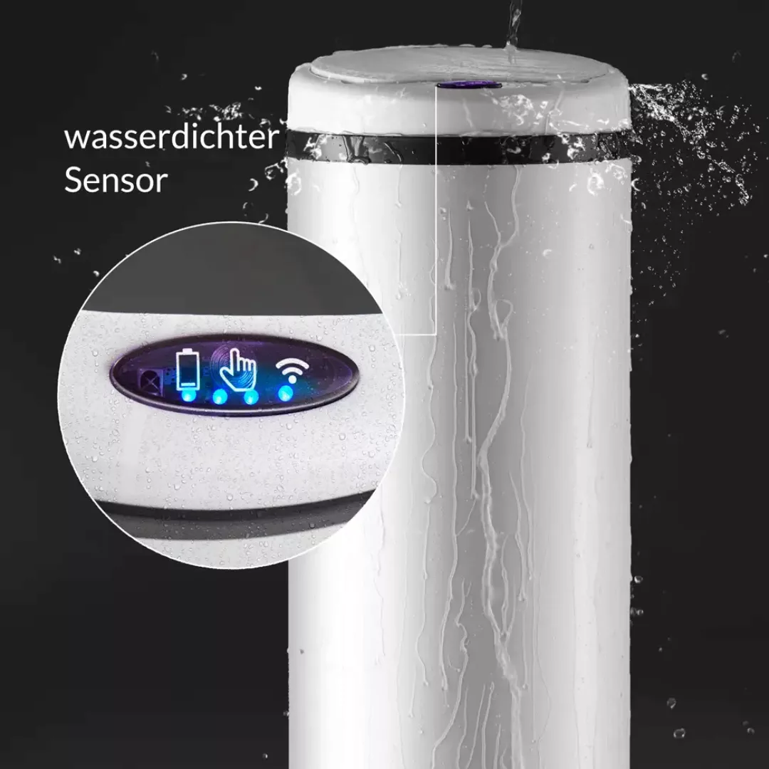 Sensor Mülleimer Edelstahl Weiß 40L günstig online kaufen