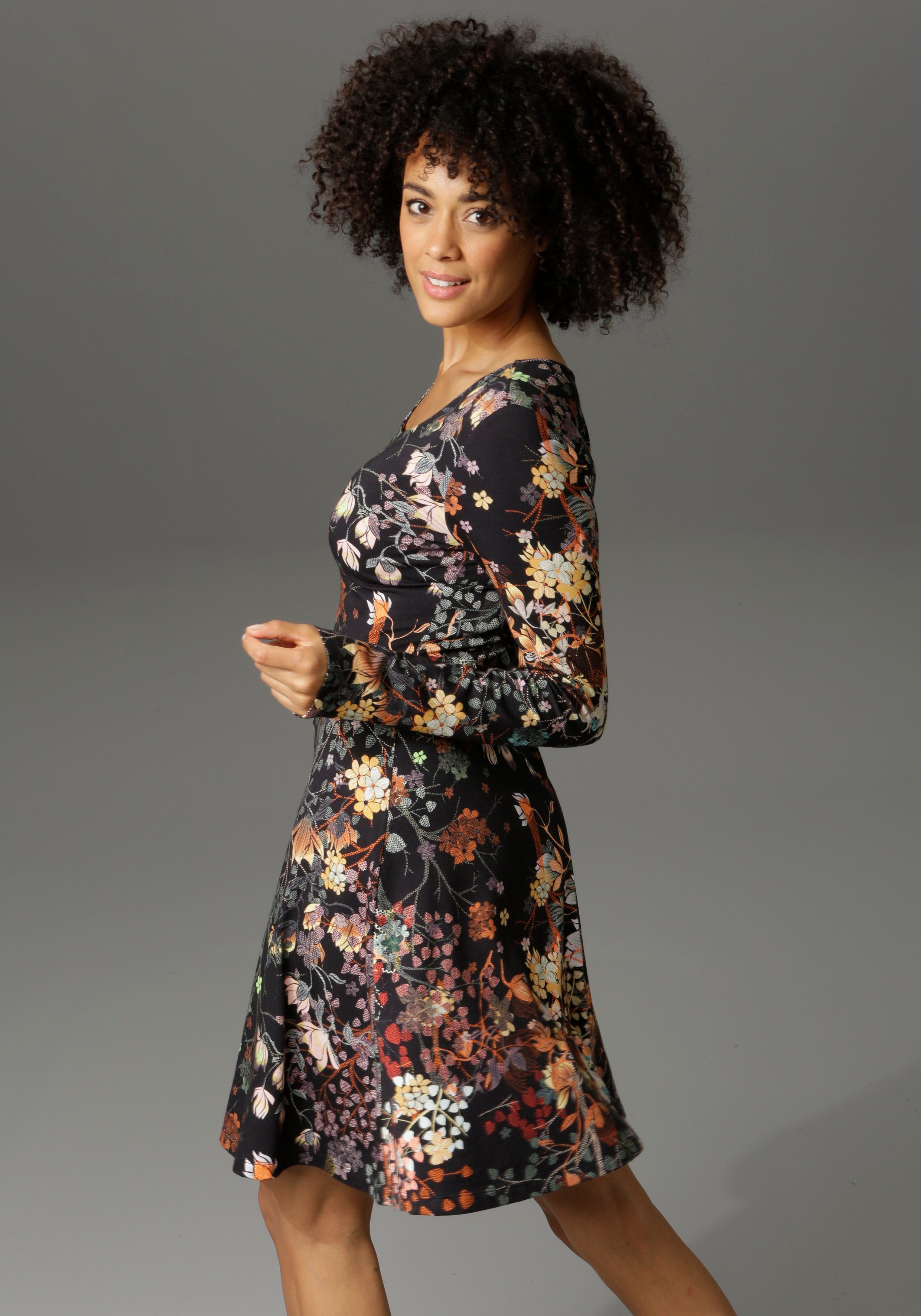 Aniston CASUAL Jerseykleid mit Blumendruck oder günstig online kaufen