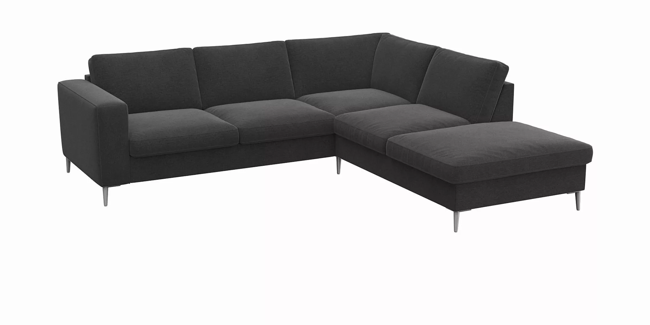 FLEXLUX Ecksofa "Fiore, L-Form", breite Armlehnen, Füße alufarben, B/T 241/ günstig online kaufen