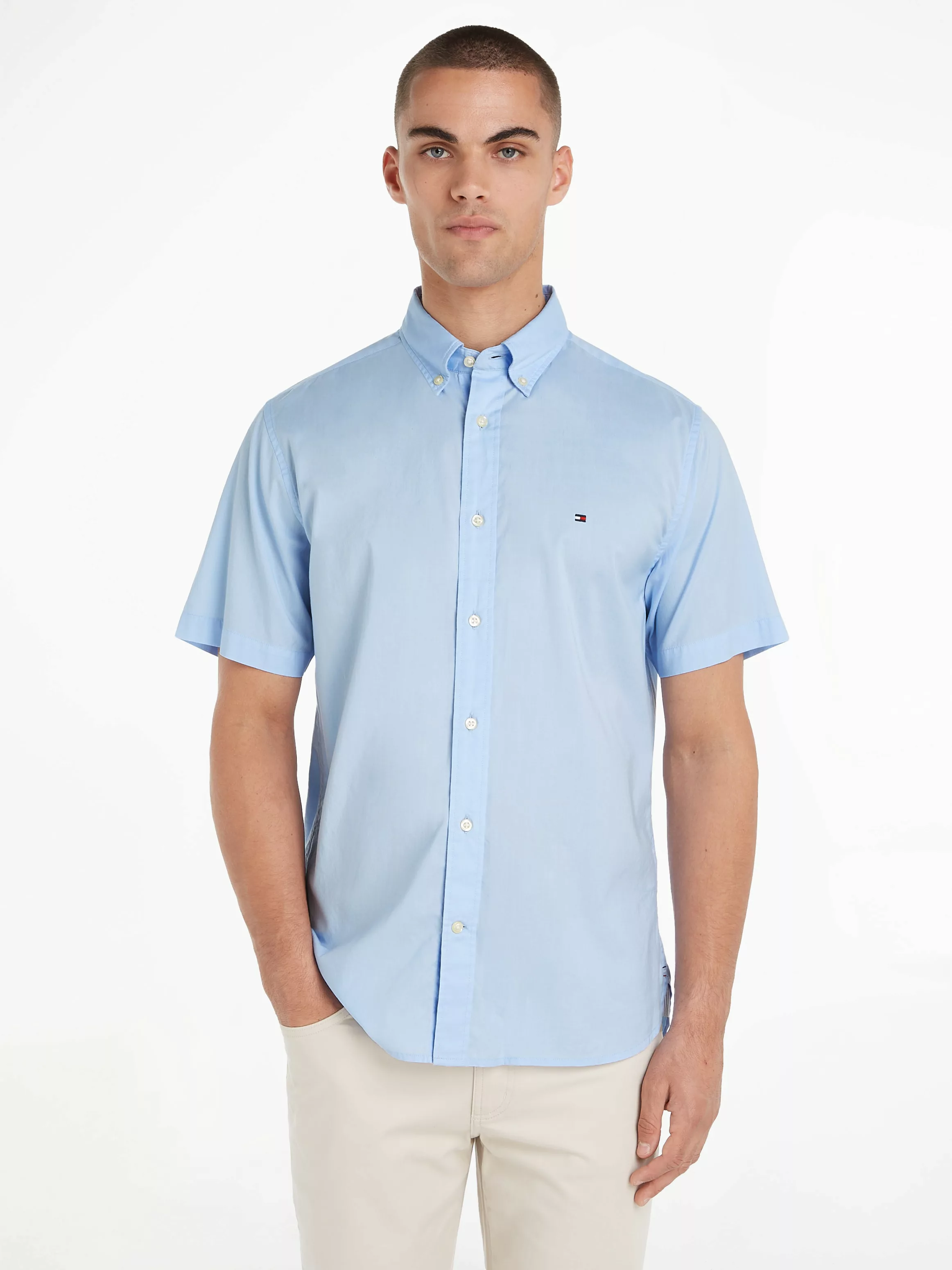 Tommy Hilfiger Kurzarmhemd "FLEX POPLIN RF SHIRT S/S", mit Hemdblusenkragen günstig online kaufen