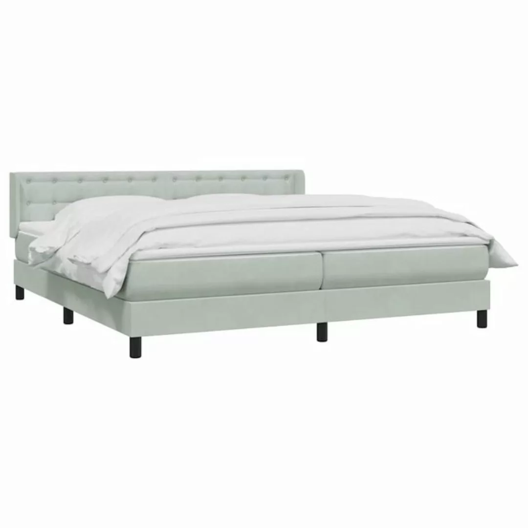 vidaXL Bett Boxspringbett mit Matratze Hellgrau 200x220 cm Samt günstig online kaufen