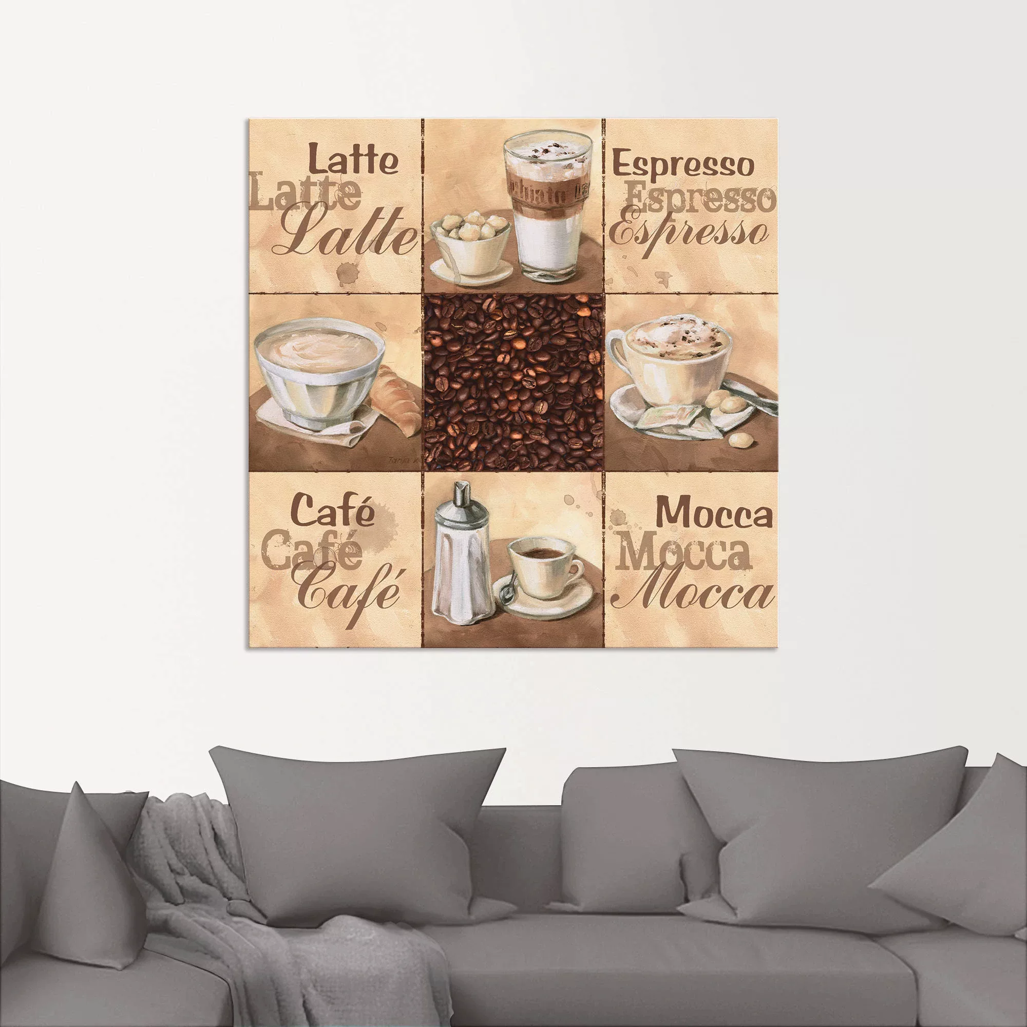 Artland Wandbild "Kaffee Collage II", Getränke, (1 St.), als Alubild, Outdo günstig online kaufen