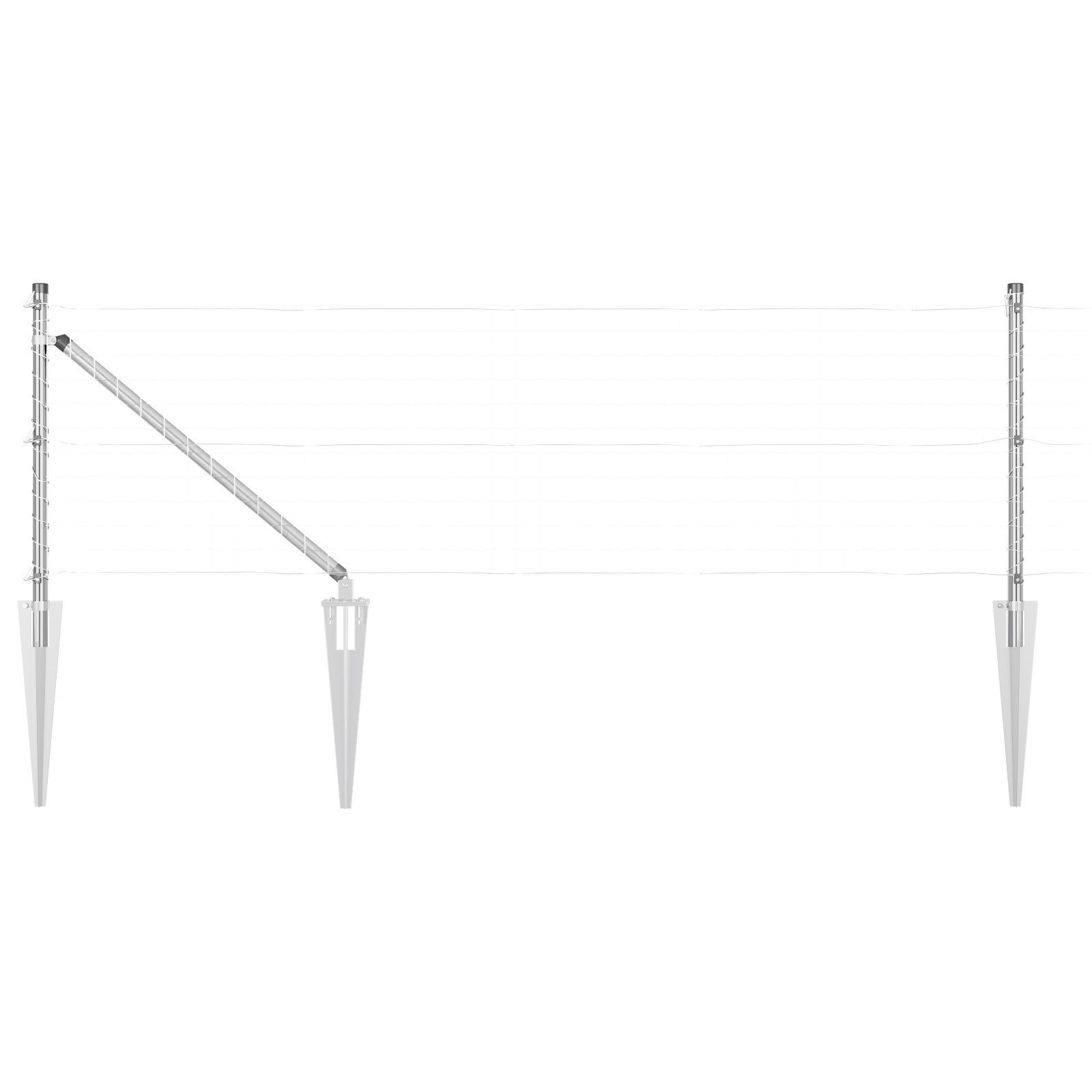 vidaXL Zaunpfosten Zaunpfahlset 13 pcs Silber günstig online kaufen