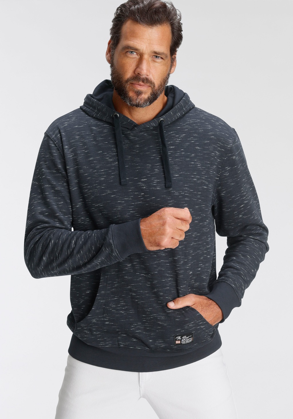 Mans World Kapuzensweatshirt, kontrastfarbene Details günstig online kaufen