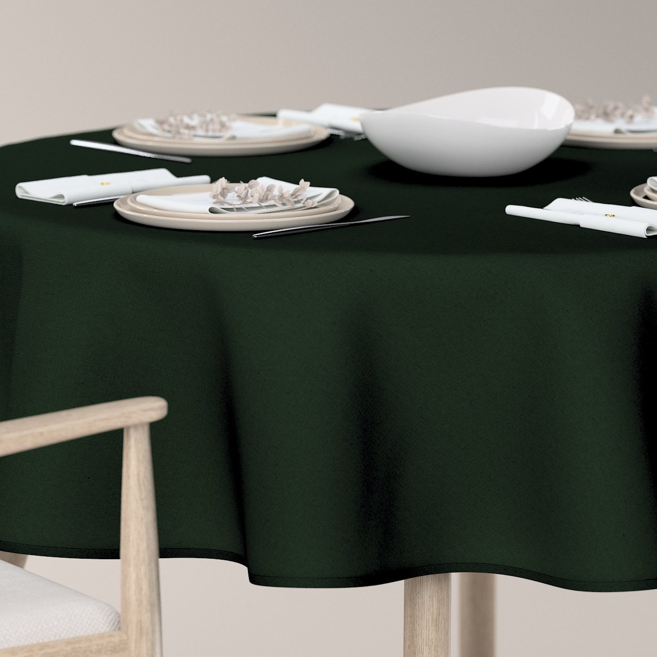 Runde Tischdecke, dunkelgrün, Quadro (144-33) günstig online kaufen