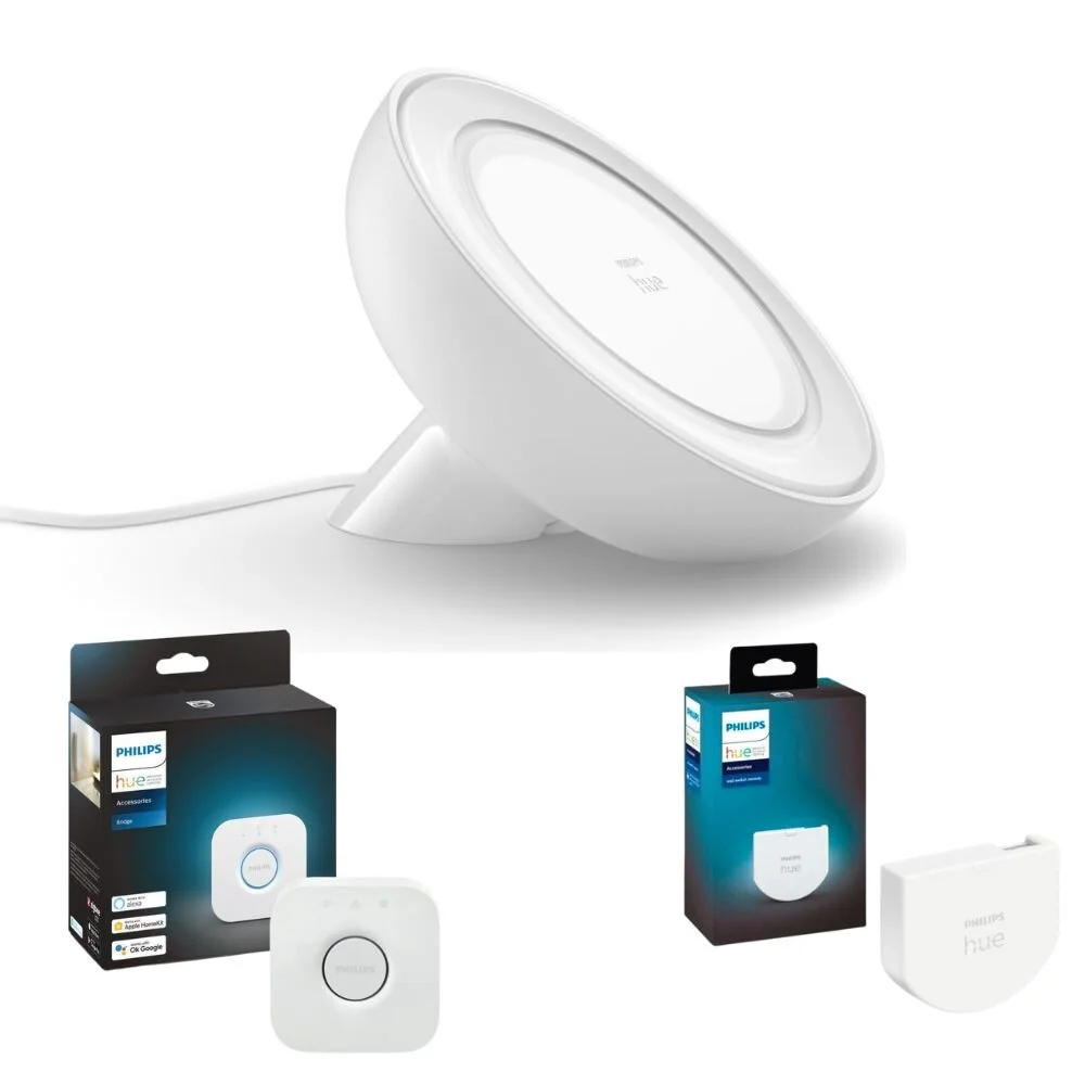 Philips Hue Bluetooth White & Color Ambiance Tischleuchte Bloom in Weiß ink günstig online kaufen