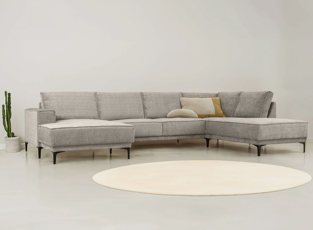 Places of Style Wohnlandschaft "XXL Sofa Oland, Struktur, Flachgewebe, Luxu günstig online kaufen