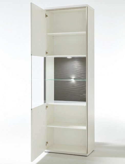 expendio Vitrine Travis 4 weiß Hochglanz 64x201x38 cm vormontiert Beleuchtu günstig online kaufen