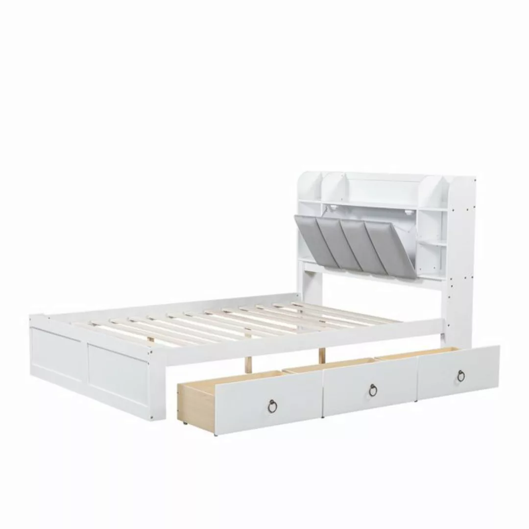 MODFU Stauraumbett Doppelbett Funktionsbett Kinderbett Holzbett (Offenes Re günstig online kaufen