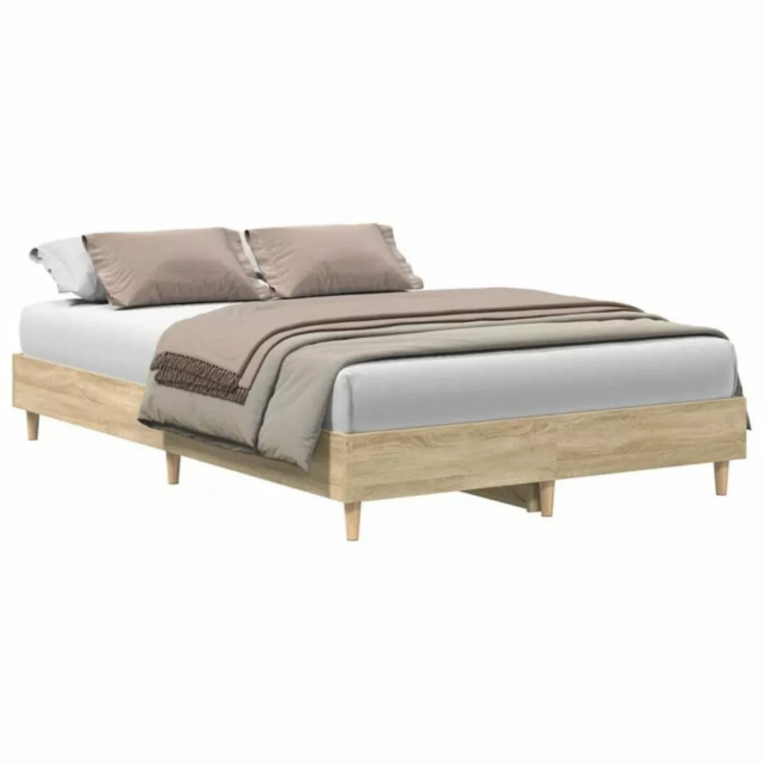 vidaXL Bett Bettgestell ohne Matratze Sonoma-Eiche 140x190 cm Holzwerkstoff günstig online kaufen