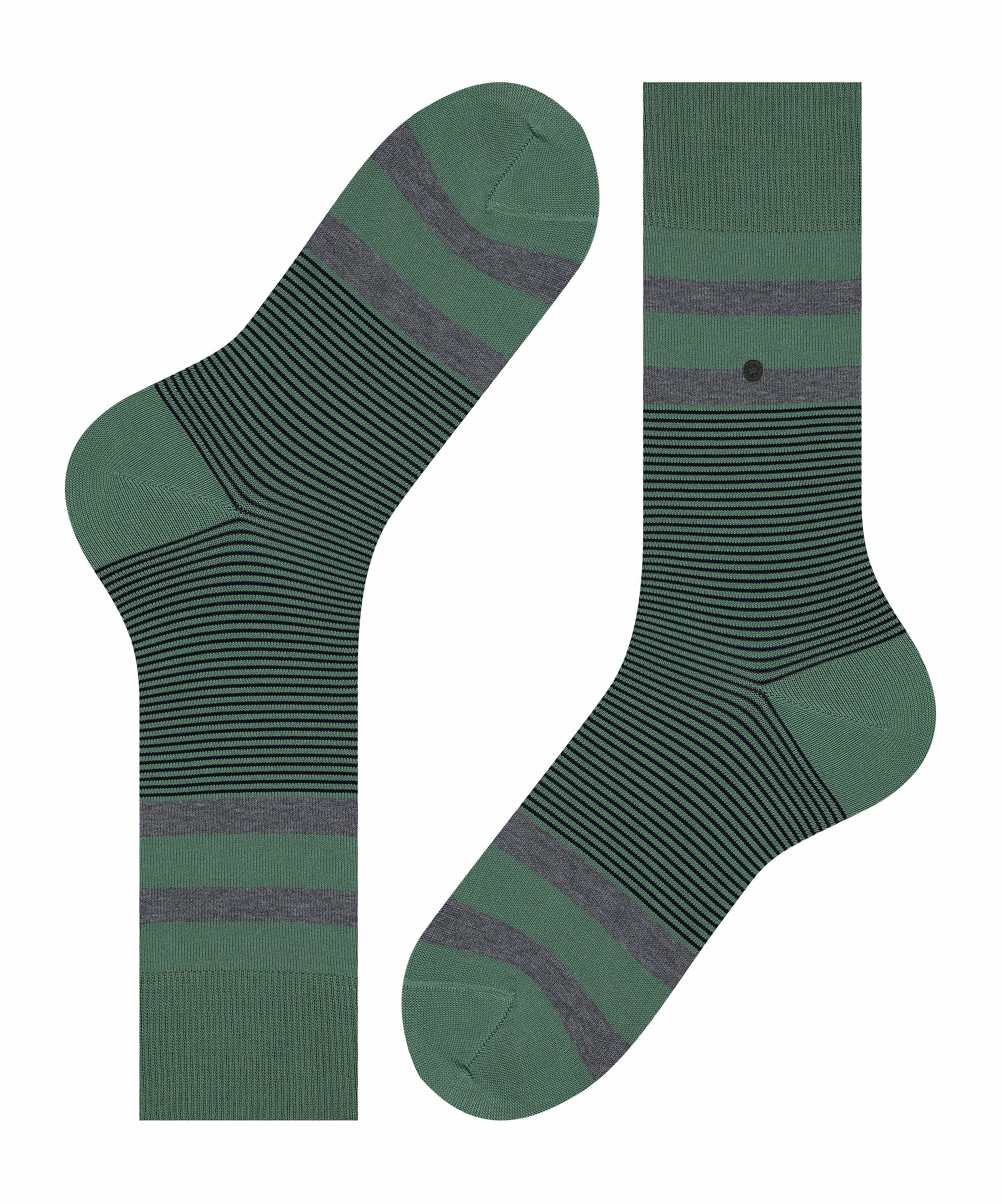 Burlington Black Stripe Herren Socken, 40-46, Grün, Streifen, Baumwolle, 21 günstig online kaufen