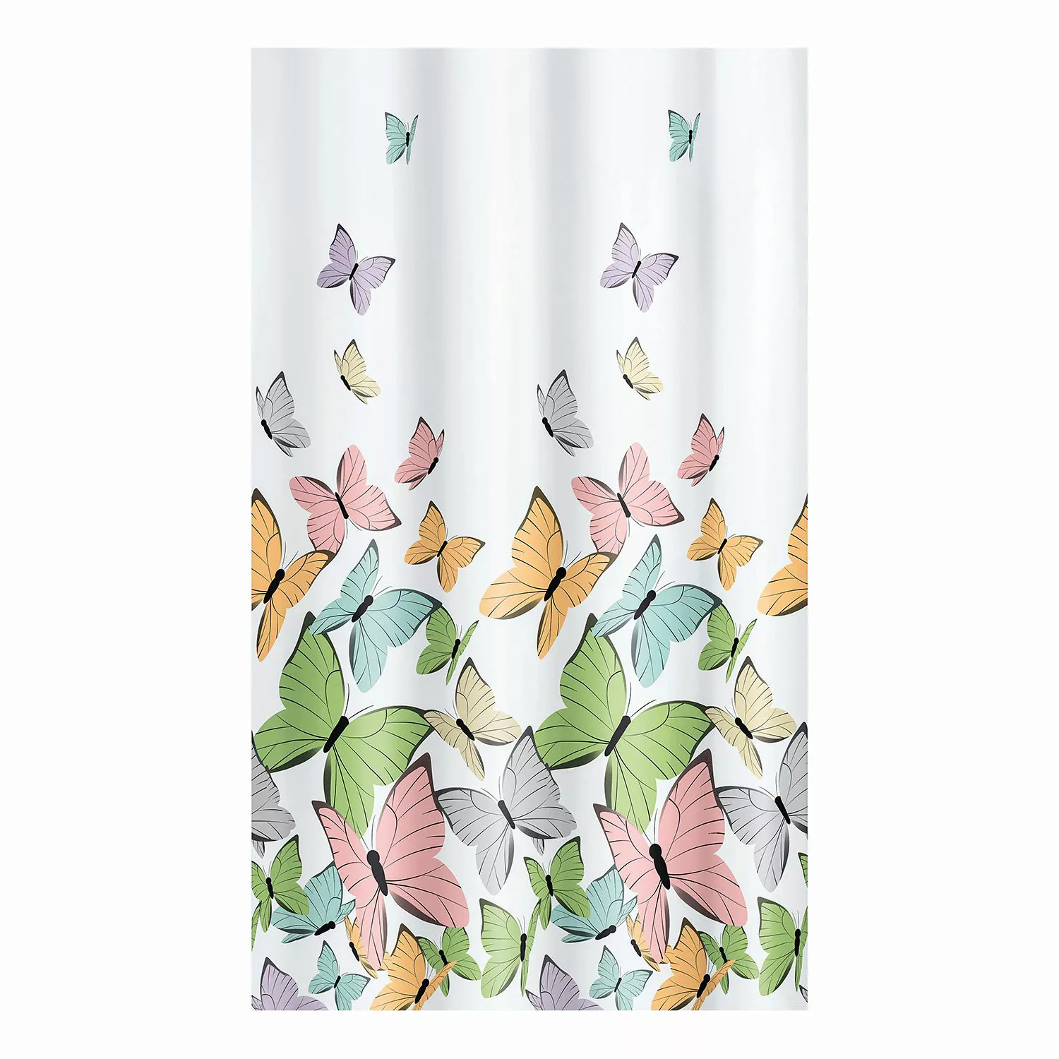 home24 Kleine Wolke Duschvorhang Butterflies Weiß/Mehrfarbig Polyester 180x günstig online kaufen