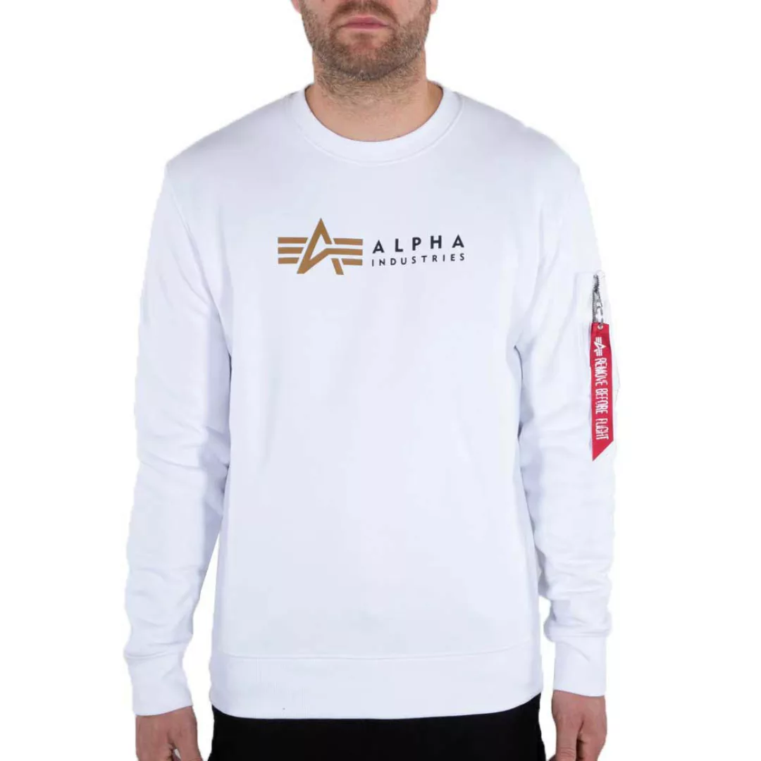 Alpha Industries Label Sweatshirt XS White günstig online kaufen