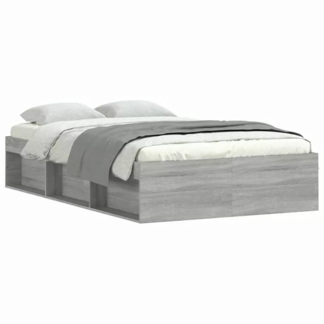 vidaXL Bettgestell Bettrahmen Grau Sonoma 120x190 cm Bett Bettgestell günstig online kaufen