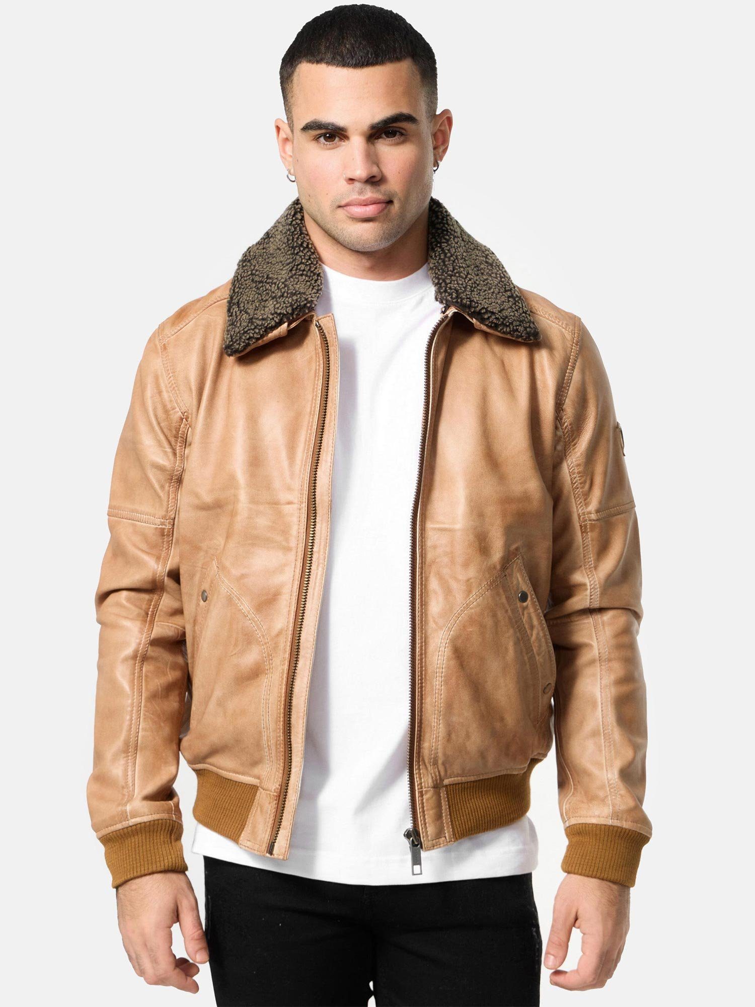 Tazzio Lederjacke A801 mit abnehmbarem Fell günstig online kaufen
