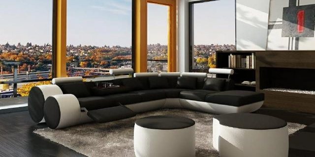 JVmoebel Ecksofa LEDERSOFA SOFA XXL WOHNLANDSCHAFT ECKSOFA mit USB NEW LEDE günstig online kaufen