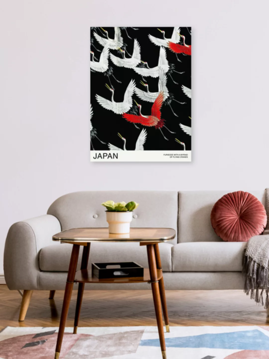 Poster / Leinwandbild - Fliegenden Kraniche günstig online kaufen